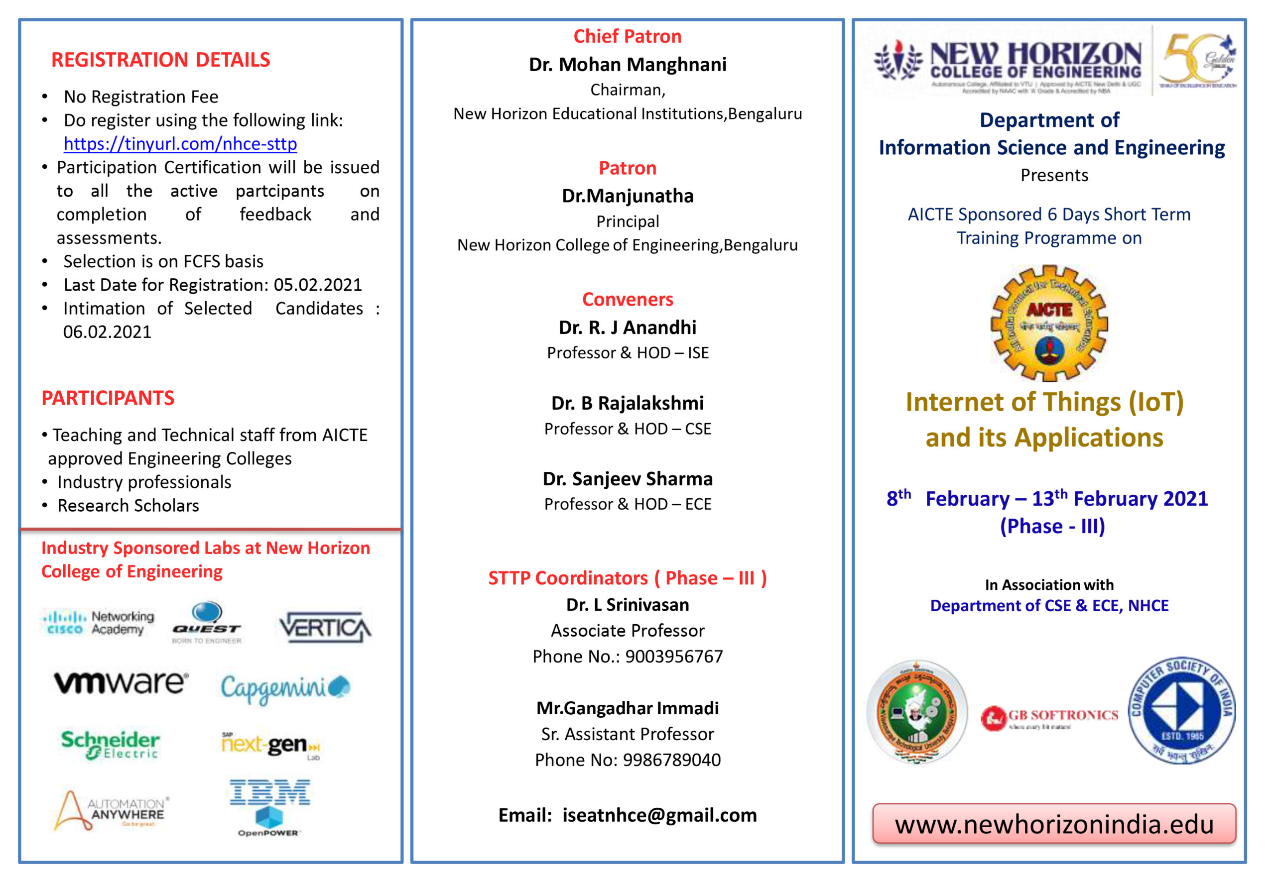 NHCE -ISE STTP Brochure PHASE-3 -IOT-1 NHCE -ISE STTP Brochure PHASE-3 -IOT-1