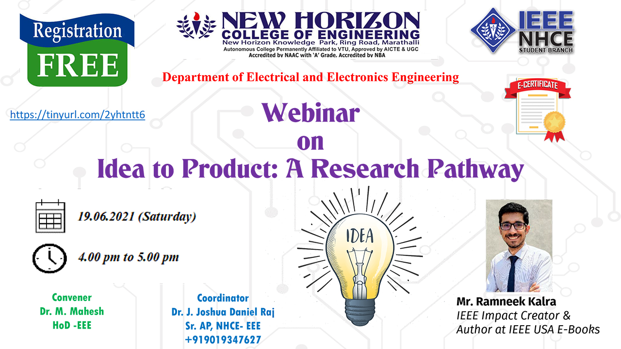 Webinar on Idea to Product: Idea to Product: A Research Pathwa Webinar on Idea to Product: Idea to Product: A Research Pathwa